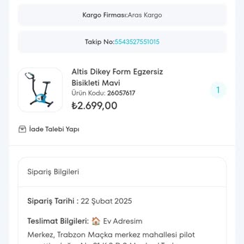 Koordinasyon Bisikleti Siparişinde Kargo Ve İade Sorunu