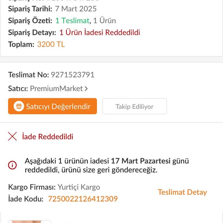 Trendyol'dan Aldığım Dizlik İade Sorunu