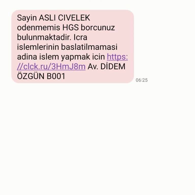 HGS Borcu Yokken Gelen SMS Ve Panik Anları