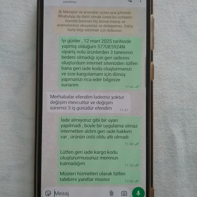Zehra Uçar'dan Aldığım Ürünlerde Beden Sorunu Ve İade Problemi