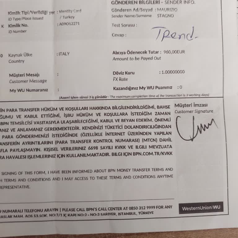 Western Union Yetkili Ofisi Döviz Mağduriyeti