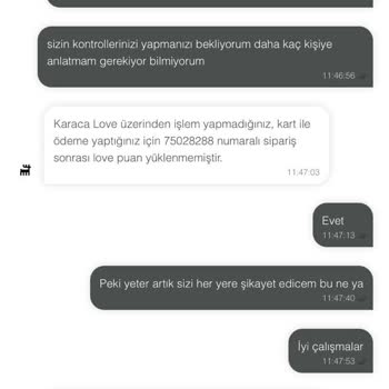Karaca Love Puanlarının Kullanılamaması Ve İlgisiz Müşteri Hizmetleri
