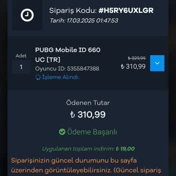 PUBG Mobile Midasbuy'dan Yapılan Satın Alımda Sorun
