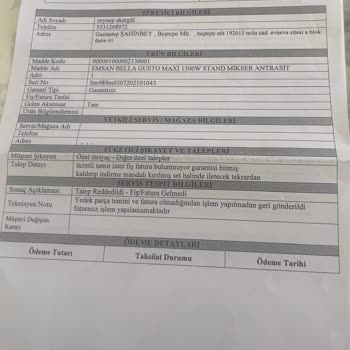 Emsan Mikser İçin Yetersiz Servis Ve Yedek Parça Sorunu