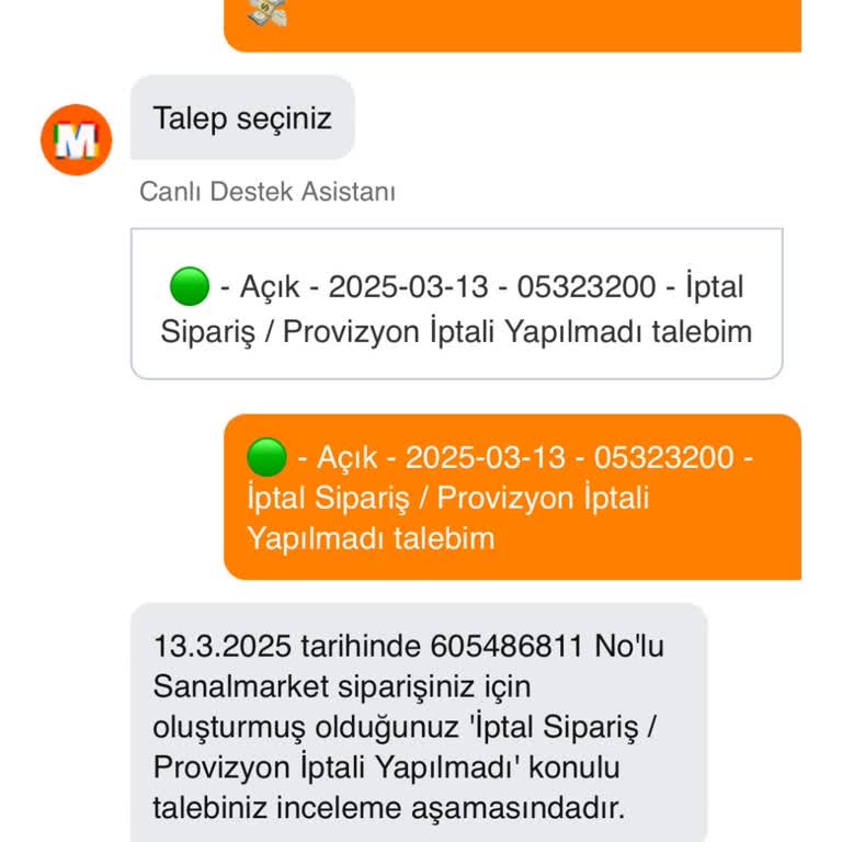 İptal Edilmeyen Sipariş Ve Ulaşılmaz Müşteri Hizmeti