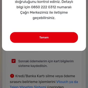 Vodafone Pay Kartımla Ödeme Sorunu