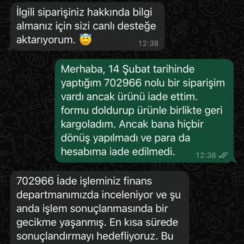 İade Edilen Ürün İçin 1 Aydır Para İadesi Bekleniyor