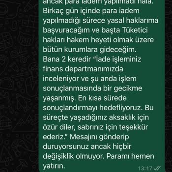 İade Edilen Ürün İçin 1 Aydır Para İadesi Bekleniyor