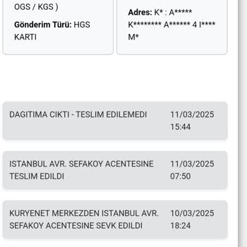 Teslim Edilmeyen HGS Kartı Ve İletişim Sorunları
