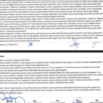 Vestel Ürün Değişiminde Müşteri Mağduriyeti
