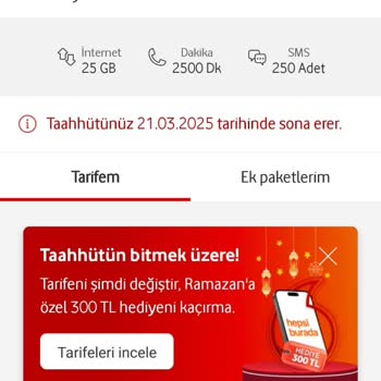 Vodafone'un Tarife Yenileme Dayatması
