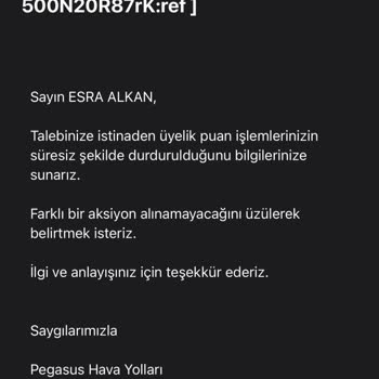 Pegasus Üyeliği Haksızca Donduruldu: Puan Transferi Sorunu