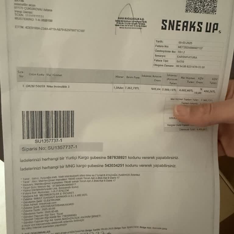 Sneaks Up Alışverişinde Değişim Talebi Sorunu