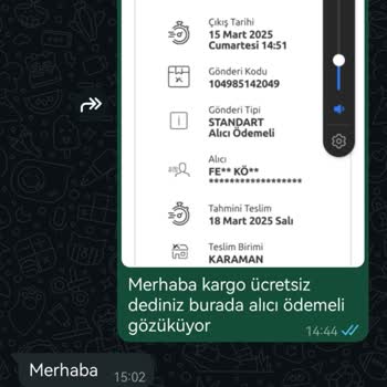 Kargo Ücreti Hakkında Yanıltıcı Bilgi Ve İlgisizlik