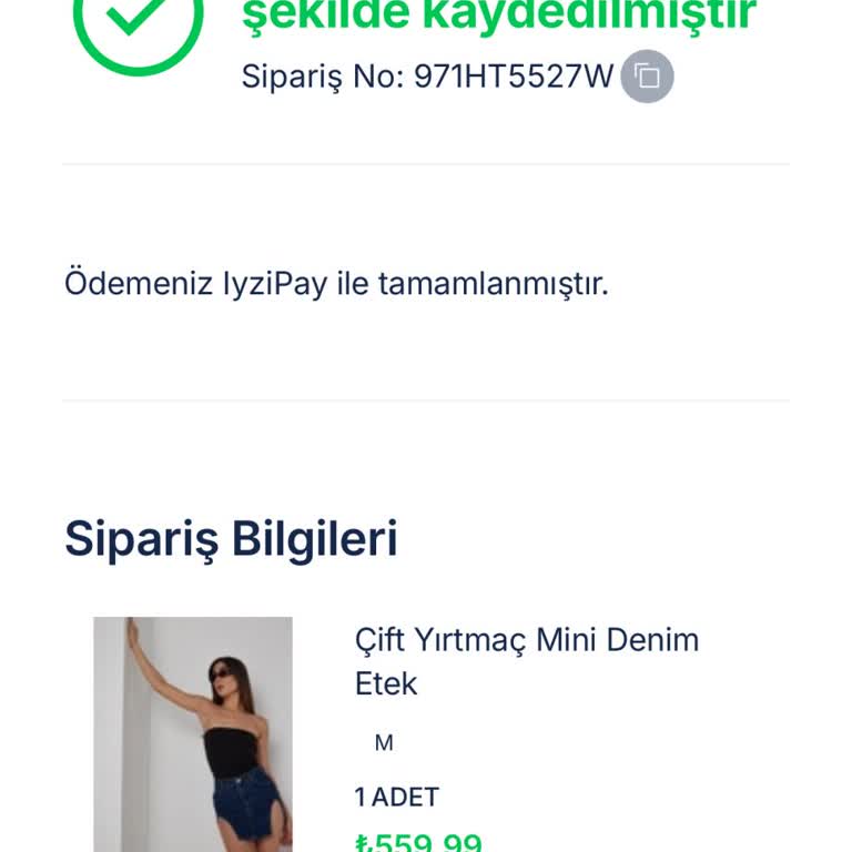 Sipariş Verildi Ürün Yok İletişim Kurulamıyor