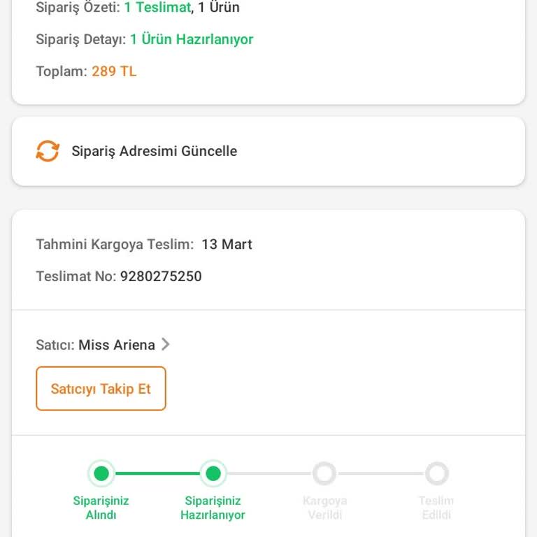 Ürün Kargoya Verilmiyor Ve İletişim Yok