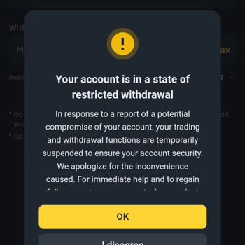 My Binance Transfer Disabled for Over a Year