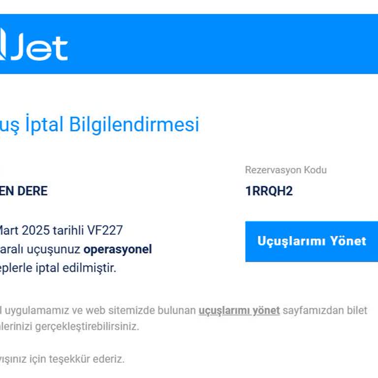 Ajet'in Uçuş İptali Planlarımı Altüst Etti