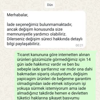 İade Ve Değişim Sorunlarıyla Karşılaştım