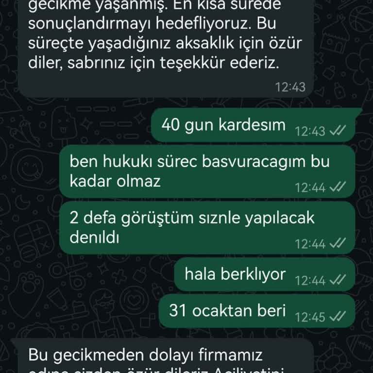 Para İadesi Sorunu Ve Yetersiz Müşteri Hizmeti