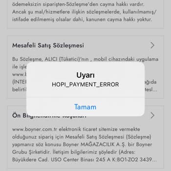 Gift Card İle Ödeme Hatası