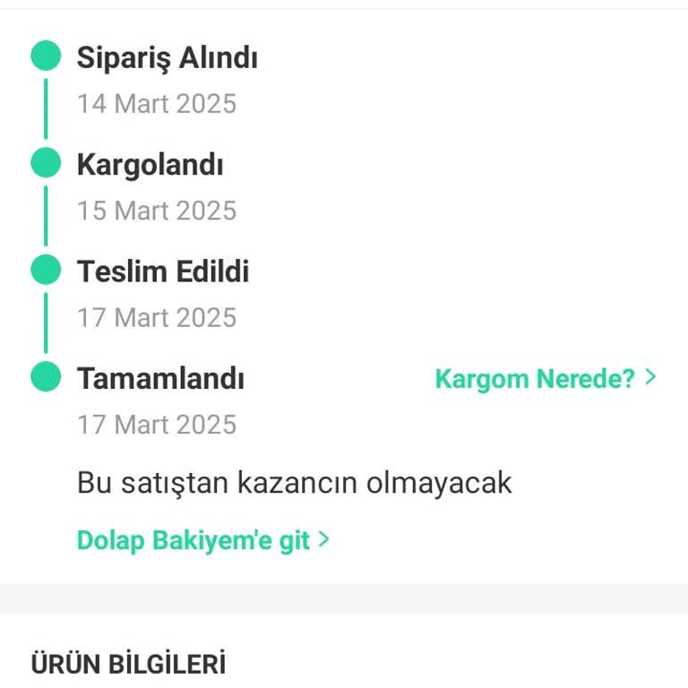 Dolap Satış Gerçekleşti Kazancım Sıfır Gözüküyor