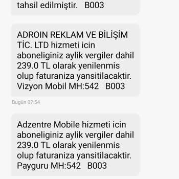 Adzentre Mobil Ödeme Abonelik Sorunu Ve İade Talebi