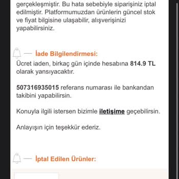 Trendyol'da İptal Edilen Ayakkabı Siparişim