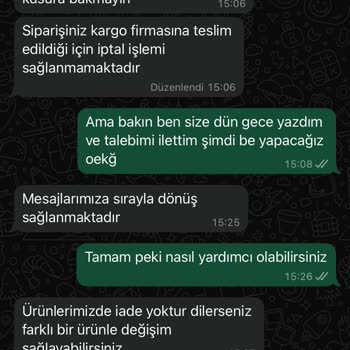 İptal Talebine Yanıt Vermeyen Firma