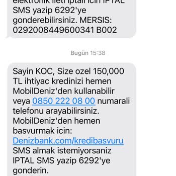 Yanıltıcı SMS'lerle Kredi Skorumu Düşüren Banka!