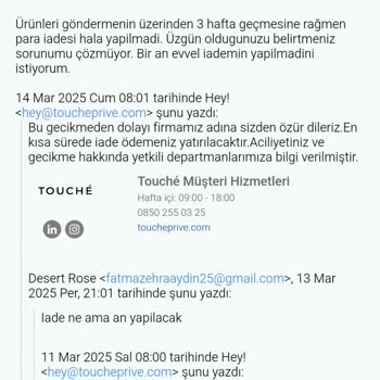 İade Edilmeyen Ücret: Touche'den Beklenen Geri Ödeme