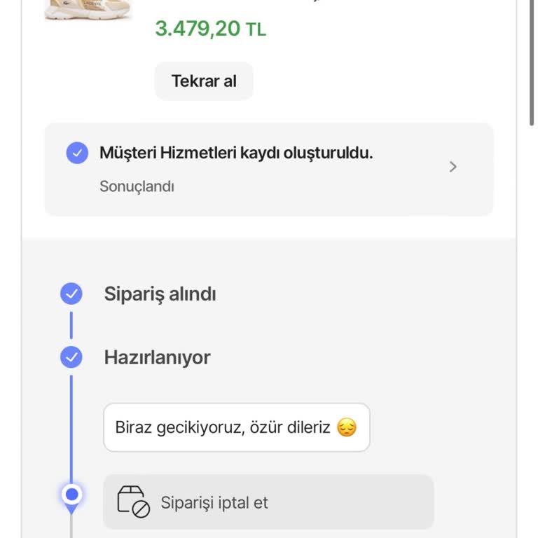 Hepsiburada'da Sipariş Verildi, Kargo Bekleniyor