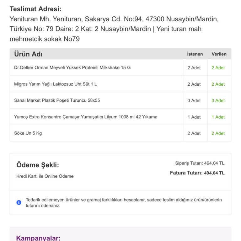 Migros Sanal Market: Teslim Edilmeyen Sipariş Ve İlgisizlik