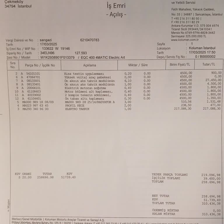 Mercedes EQC Aracımda Bitmeyen Batarya Sorunu