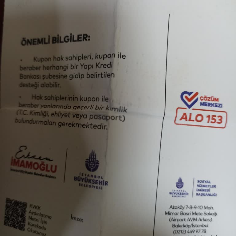 İstanbul Büyükşehir Belediyesi Ramazan Destek Kuponu Hakkında Belirsizlik Ve Yardım Talebi