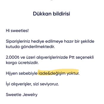 Sweetie Jewelry'den Alışverişte Yaşanan Profesyonellik Sorunu