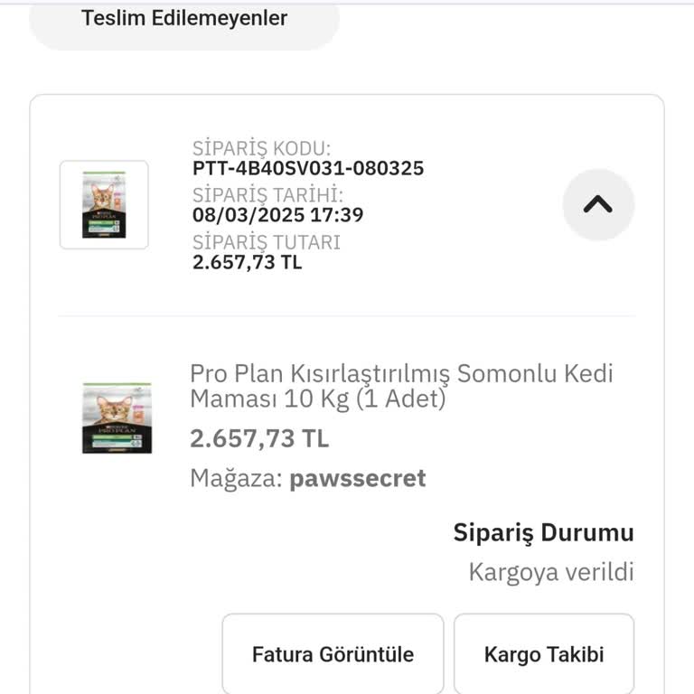 Kedim İçin Aldığım Mama Siparişi Hala Gelmedi