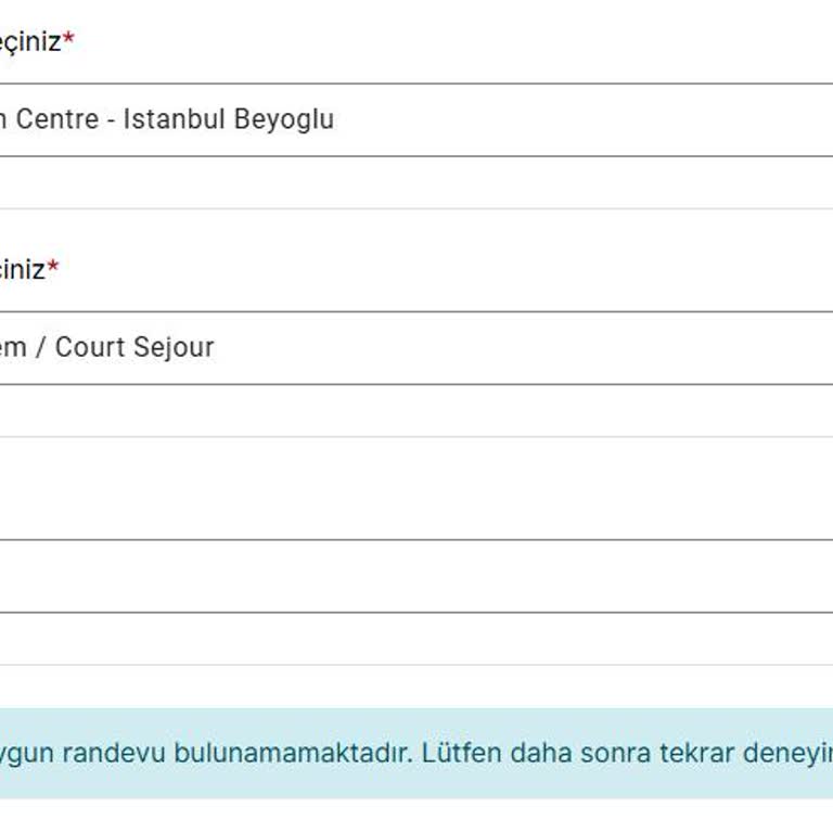 VFS Global Üzerinden Randevu Almanın İmkansızlığı