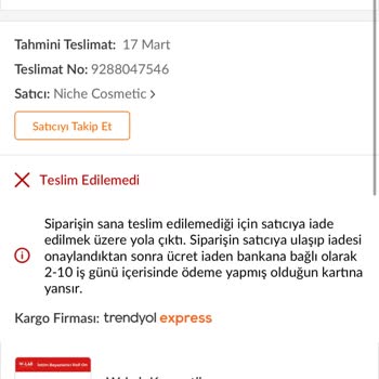 Trendyol'da İptal Edilen Siparişler Ve Yanlış Bilgilendirme
