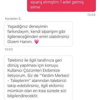 Eksik Sipariş Ve Yanıtsız İade Talebi