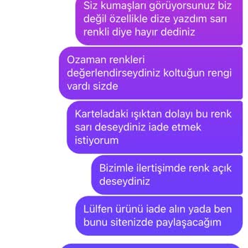 Yanlış Renk Koltuk Örtüsü Ve Yetersiz Müşteri Hizmeti