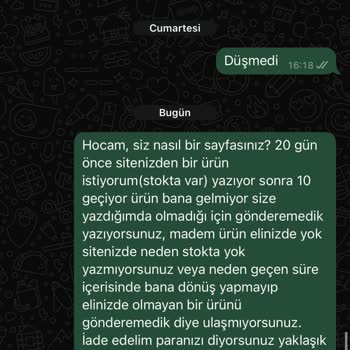 Instagram Üzerinden Verilen Siparişte Olumsuz Deneyim