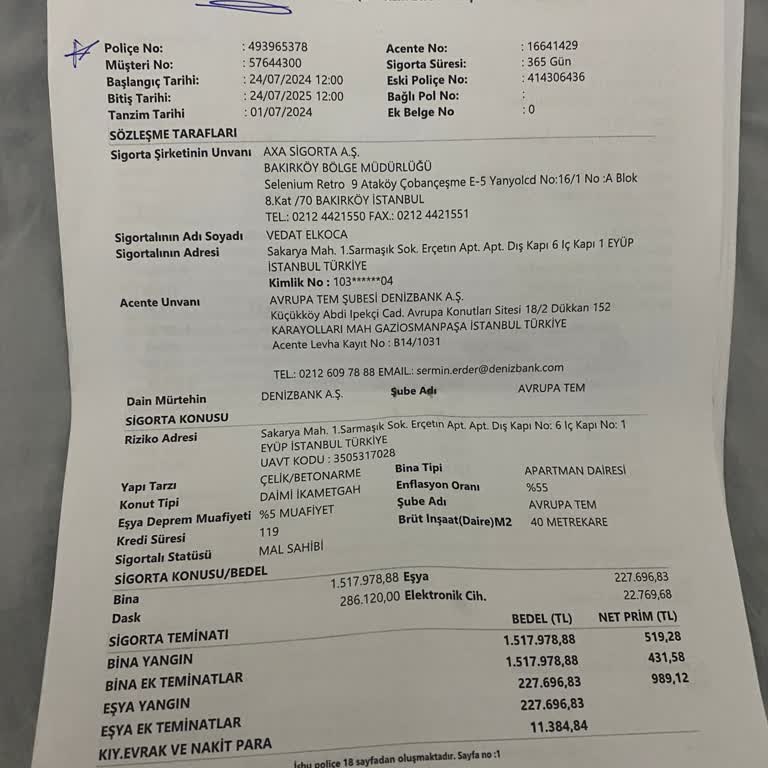 Denizbank Sigorta İşlemlerinde Bilgilendirme Sorunu