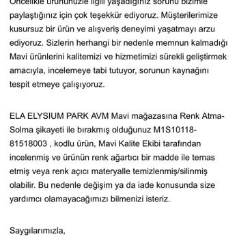 Mavi Online'dan Aldığım Sweet'in Renk Sorunu Ve İade Talebim
