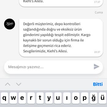 Kiehl's Siparişimde Boş Karton Şoku