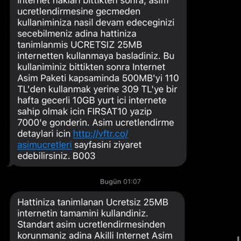 Vodafone'un Haksız Ek Paket Kesintileri