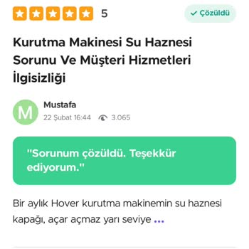 Hoover Kurutma Makinesi Kapağı Krizi