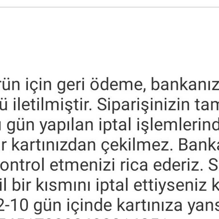 Sipariş İptali Sonrası Ücret İadesi Sorunu