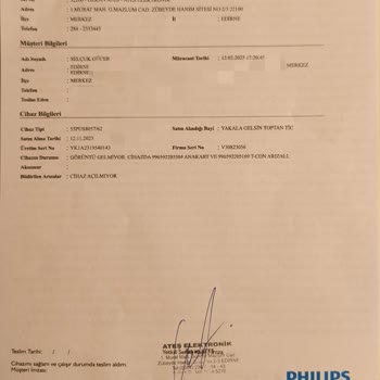 Philips Televizyon Tamir Sürecinde Mağduriyet