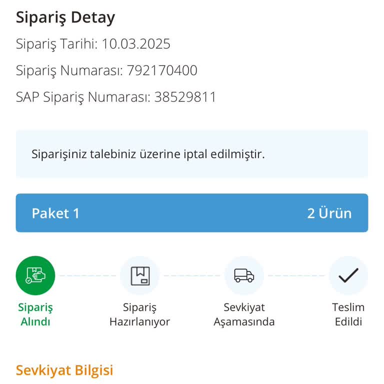 Avansas İade Edilmeyen Sipariş Ücreti!